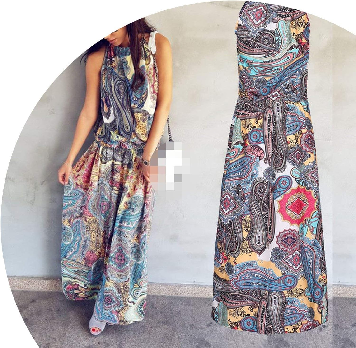button split front flare maxi dress