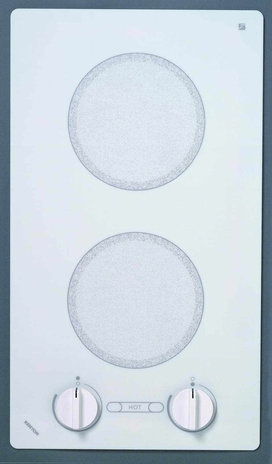 Kenyon B49515 6-1/2-Inch Alpine 2-Burner Trimline Cooktop with Analog Control UL, 120-volt, White