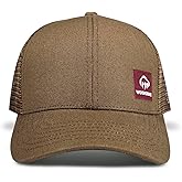 Wolverine Standard Trucker Hat | Mesh Back | Snapback | Adjustable | Rugged | Durable | Workwear, Red Logo-Chestnut, One Size