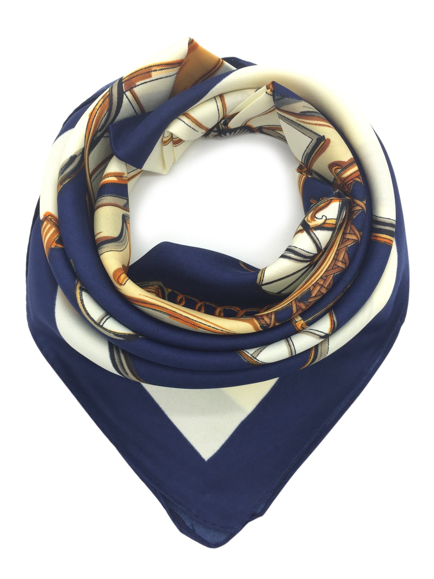 YOUR SMILE 100% Silk Scarf Women's Fashion Pattern Large Square Satin Headscarf Headdress 24''x24'' YOUR SMILE 100% Silk Scarf Women's Fashion Pattern Large Square Satin Headscarf Headdress 24''x24''