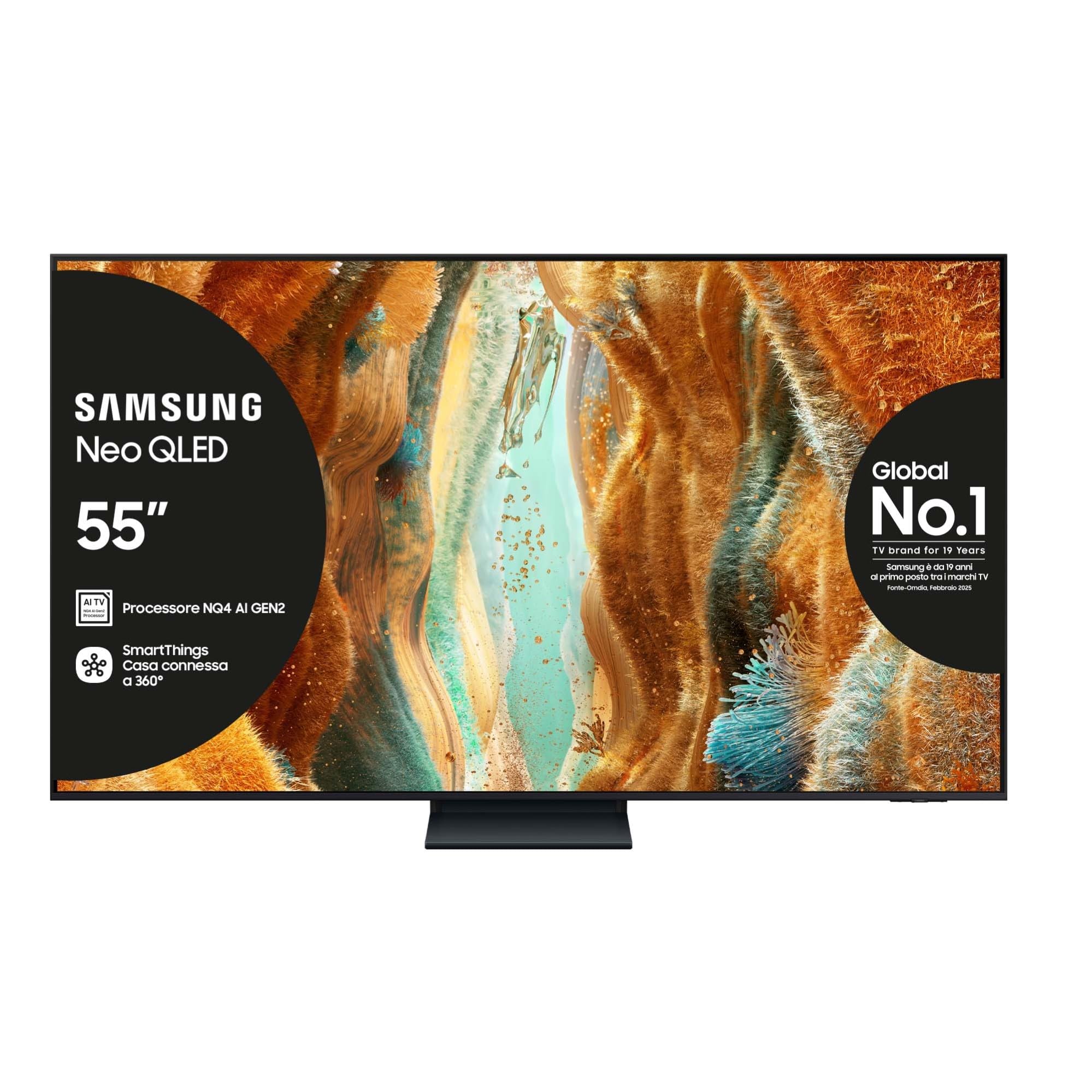 Samsung Neo QLED 4K Vision AI Smart TV 55'' QE55QN74FATXZT Mini LED, NQ4 AI Gen2 Processor, AI Upscaling, Motion Xcelerator 144 Hz,Tecnologia Quantum Matrix Slim, OTS Lite, AirSlim Design, 2025