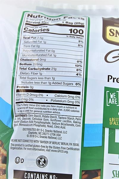 SNYDER’S OF HANOVER GLUTEN FREE PRETZEL STICKS 100 CALORIE PACK (3X7.2 OZ) 8 COUNT