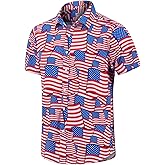 J&DHUASHA Men's Hawaiian Shirts Casual Button Down Short Sleeve Beach Tropical Aloha Shirt