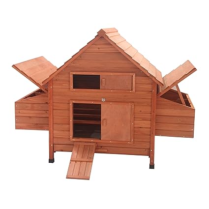 Aleko Dxh001dlrd Wooden Pet House Chicken Coop Rabbit Hutch 62 X 39 X 45 Inches