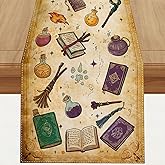 Linen Halloween Table Runner 36 Inches Long, Halloween Home Kitchen Dining Room Table Decor, Boy Birthday Party Baby Shower Decorations and Supplies for Kids