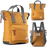 ORI LONDON Small Tote Bag Backpack - Nylon Tote Backpack for Women & Men - Wide Mouth, Chunky Zippers - The Bantry, Corn