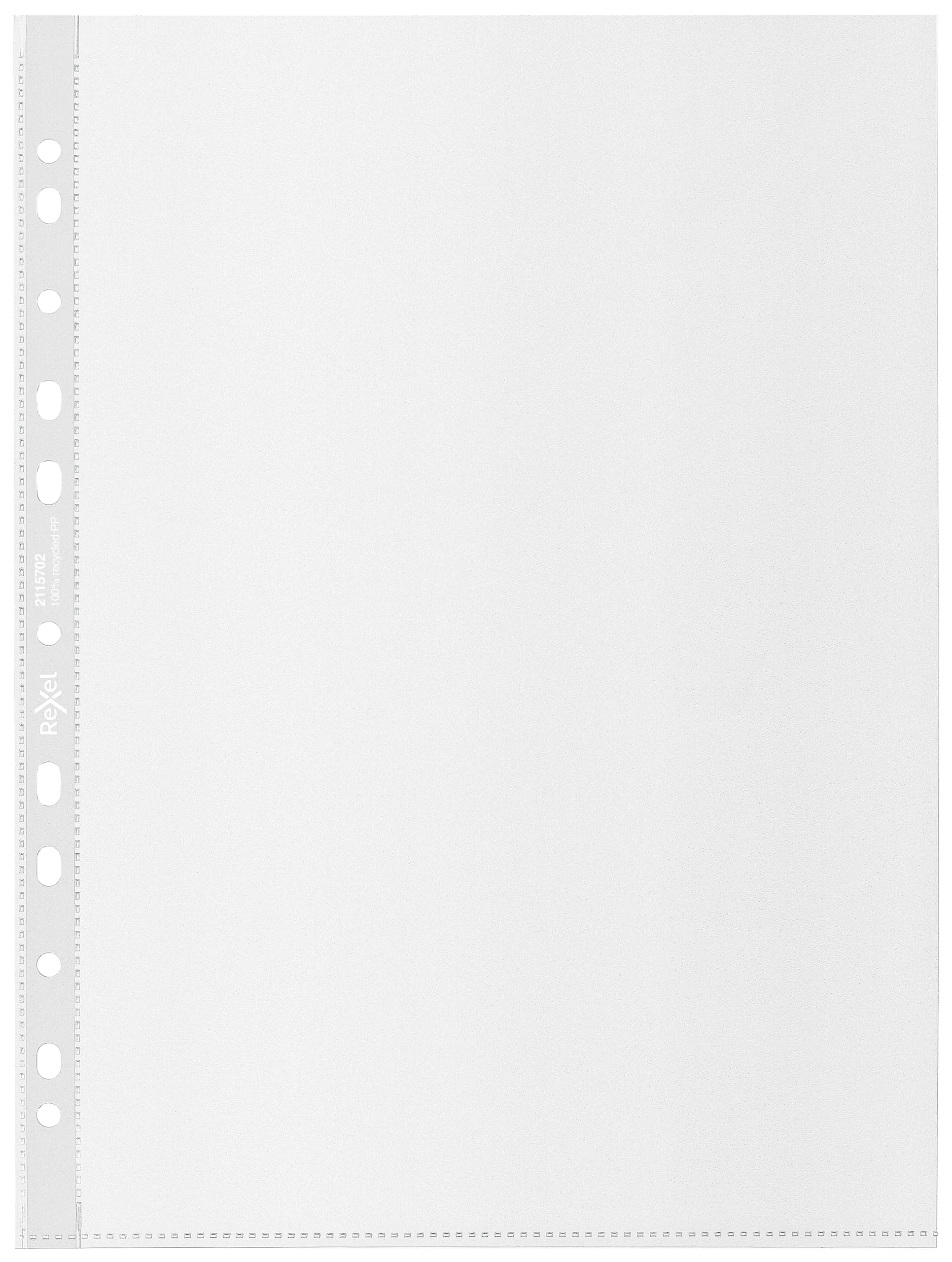 Rexel Recycle A4 Pockets, Embossed Strong PP, 70 Micron, Pack of 100, 2115702