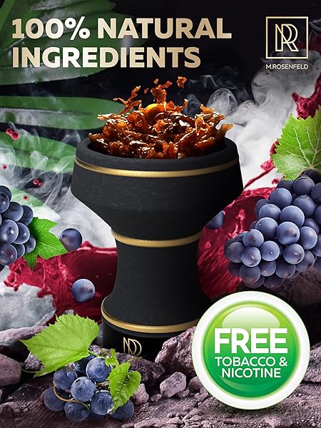 KING OF GRAPE SHISHA HOOKAH FLAVORS – 3.5 OZ (100G) TOBACCO FREE & NICOTINE FREE SHISHA – PREMIUM NON-TOBACCO HOOKAH FLAVORS – LONG-LASTING & RICH SMOKE