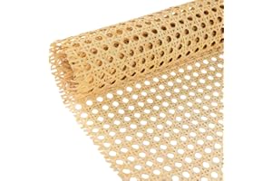 RESLLOWE Natural Width Rattan, 23"x40" Cane Webbing Roll, Woven Cane Mesh Net, Natural Vine Wicker Cane Webbing Rattan Sheets for Chair Cabinet Ceiling Bed Furniture