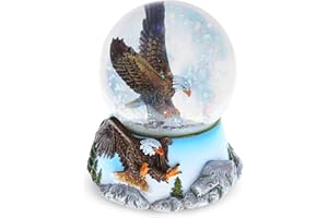 CoTa Global Eagle Snow Globe - Sparkly Water Globe Figurine with Sparkling Glitter, Collectible Novelty Ornament for Home Decor, for Birthdays, Christmas, and Valentine's Day - 65mm