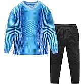 LUCKYLUAN Boys Padded Goalkeeper Soccer Jersey and Pants Long Sleeve Goalie Uniform Kit for Kids and Youth