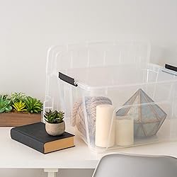 IRIS USA 32 Qt Stackable Plastic Storage Bins with