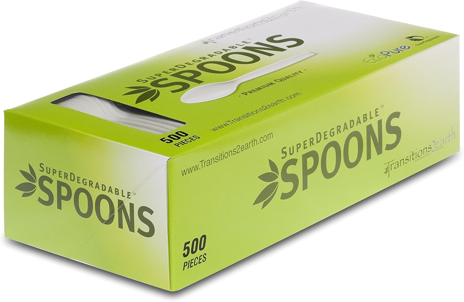 Transitions2earth Biodegradable EcoPure Spoons - Box of 500 - Plant a Tree with Each Item Purchased!: Kitchen & Dining