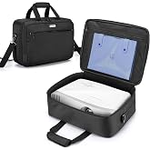 CURMIO Projector Travel Bag with Laptop Sleeve Fit for Most Major Projector | Carrying Case Compatible with Epson Projector, Thick Padding, for Home Storage and Bussiness Trip, Empty Bag