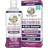 MaryRuth's Liquid Nighttime Liquid Multimineral + Skin Renew | Clinically Shown in Women to Reduce Fine Wrinkle & Improve Skin Firmness | Sepitone | NO Melatonin | Magnesium | Vegan | 30 Servings