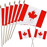 WEITBF 12 Pack 8×12 Inch Canada Flags Small Canadian Flags on Stick Mini Handheld Flag Outdoor Decorations