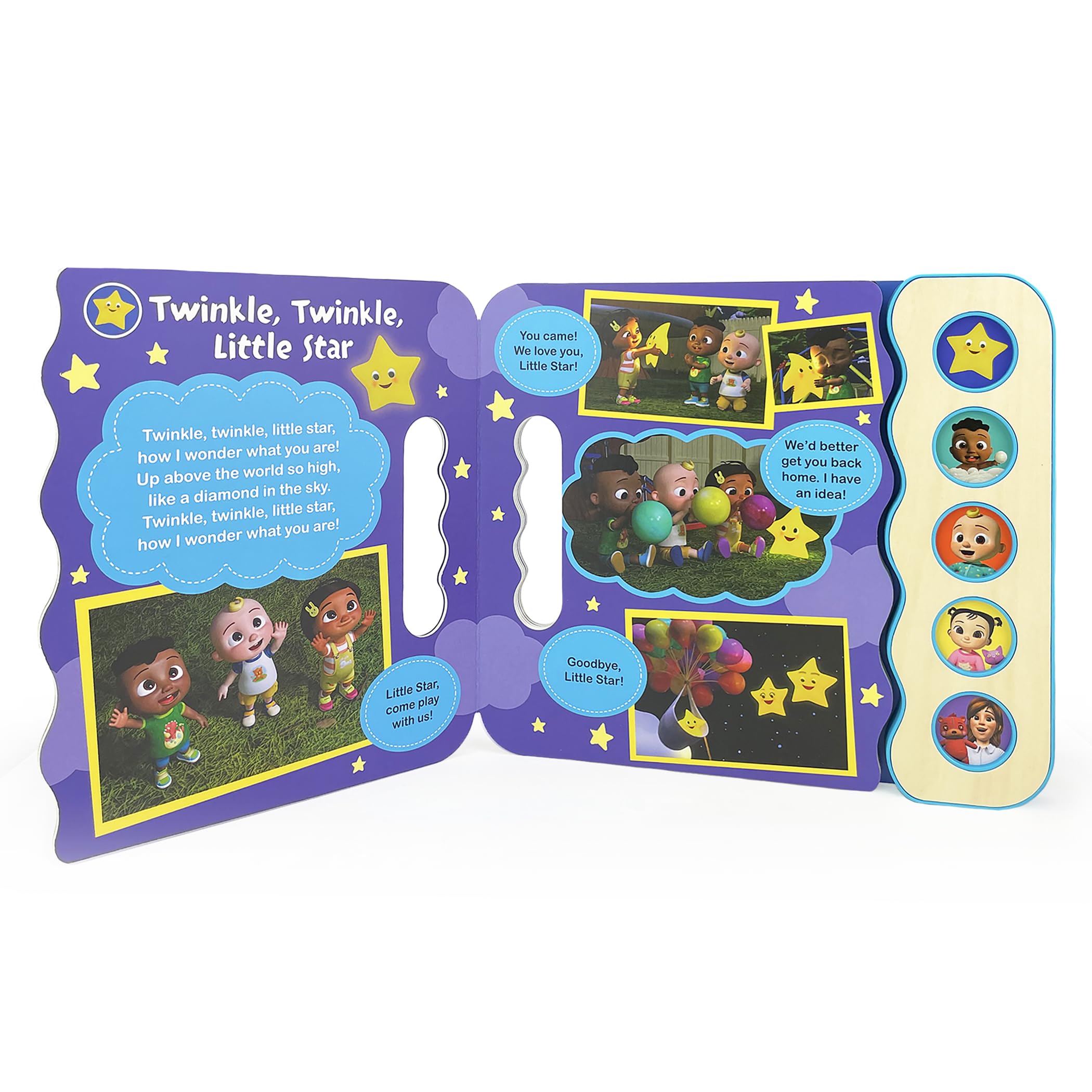 Cocomelon Yes, Yes Bedtime 5-Button Song Book: Sing and Read Toy Book with JJ and Friends, Ages 2-7