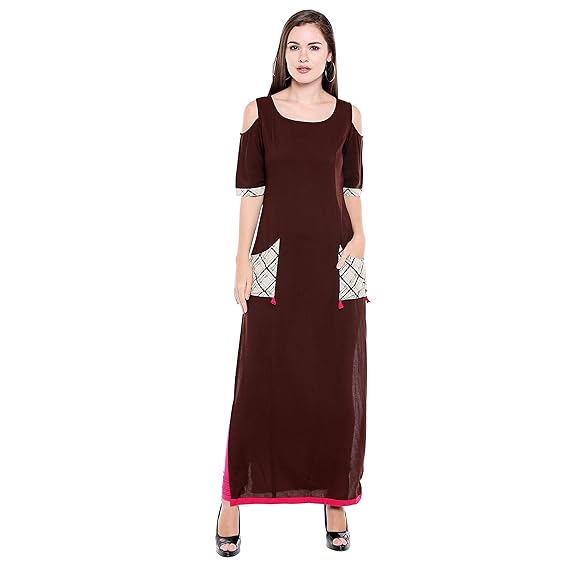 OOMPH! Womens Rayon a-line Kurta