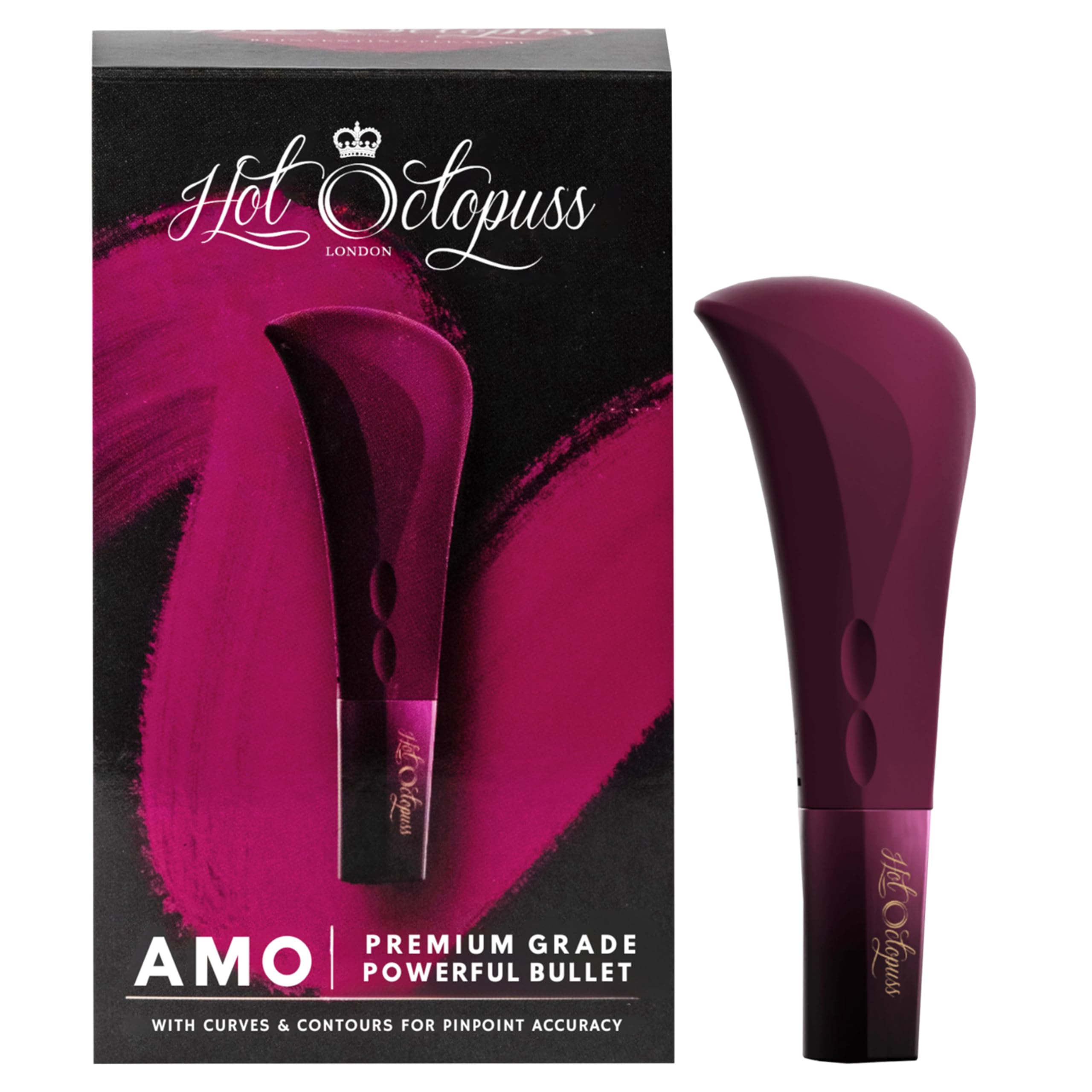 Hot Octopuss AMO Bullet Vibrator – Extra Powerful Clitoral Stimulator | Quiet Mini Vibrator for Her with Ergonomic Petite Design | 100% Waterproof Rechargeable | Discreet Female Personal Massager