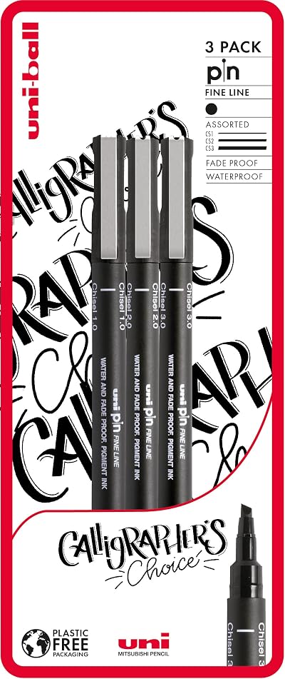 uni-ball PIN Fineliners Black Fine Tip Ink 3 Pack Archival Quality