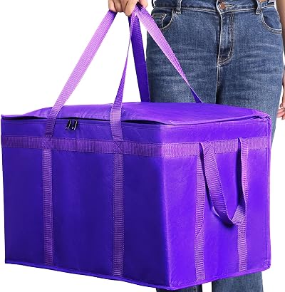 Musbus 外卖包 紫色 大号 40x40x35 cm 保温 外卖包