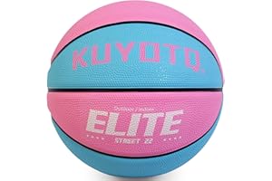 KUYOTQ Kids Toddler Youth Adult Size 3/4/5/6/7 Basketball 22/25.5/27.5/28.5/29.5" Thickened Rubber or Faux Leather Basketball for Boys Girls Womens Mens (Deflated)