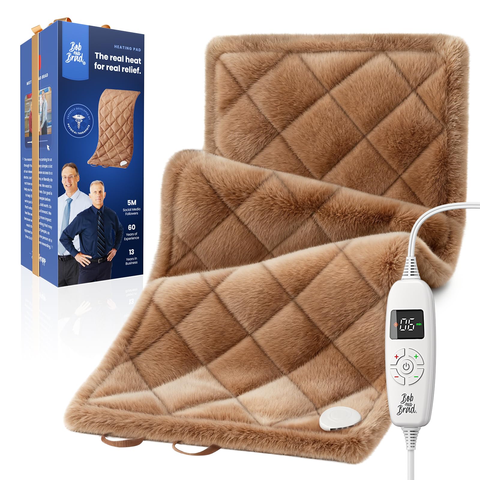 Photo 1 of BOB AND BRAD Far Infrared Heating Pad, FSA-HSA Eligible Weighted Electric Heat Pad for Back, Period Cramps & Muscle Pain, 6 Heat Levels, Adjustable Belt, Auto-Off & Moist Heat Therapy, Large 12x24
