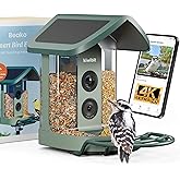Kiwibit Beako™ Smart Bird Feeder with 4K Camera 4.4W Solar Roof for Outdoors - Ultra HD Live Stream & Photos, 10,000+ Bird Species AI-Identified, Real-Time Motion Detection, Easy Setup, Refill & Clean