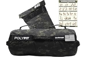 Polyfit Sandbag Pro - Workout Sandbag with Triple Closure Filler Bag and Reinforced Nylon Webbing - Sand Not Included - Multiple Colors & Sizes