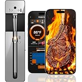 Bluetooth Wireless Meat Thermometer Digital, 0.5S Instant Read | NIST &plusmn;0.5&deg;F Food Thermometer,2-in-1 100H Battery Fast Charge Base, APP Control &amp; Custom Menu for BBQ, Grill, Smoker, Oven