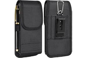 COANJIUO Cell Phone Holster with Card Holder Pouch Belt Clip Men for iPhone 17 Pro Max Samsung Galaxy S25 S24 S23 S22 S21 S20 Ultra A16 A15 A14 A13 A55, XL-Black