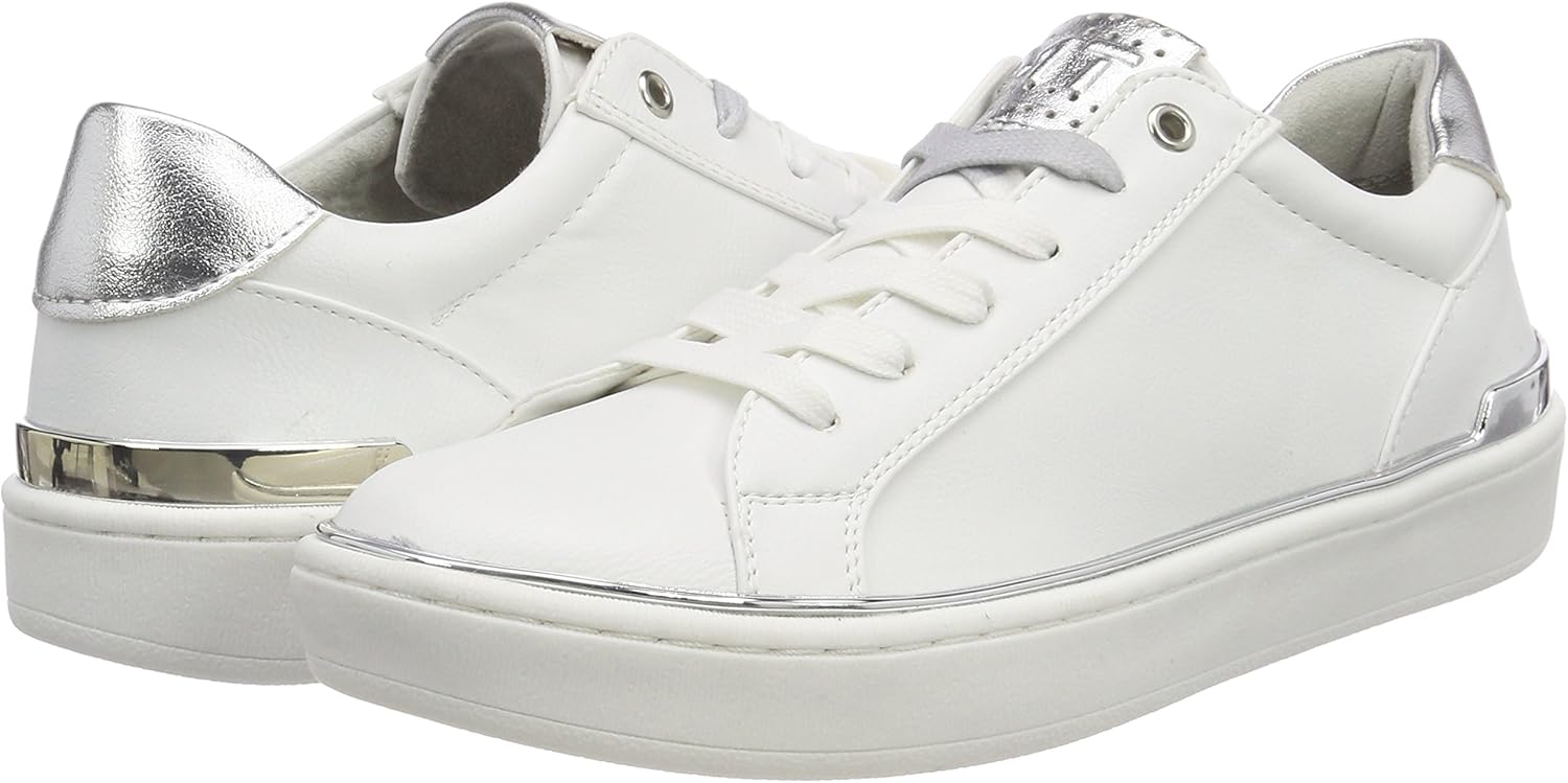 marco tozzi silver trainers