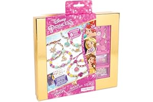 Make It Real Disney Princess Crystal Dreams Jewelry Kit - DIY Bead & Charm Bracelet Set with Swarovski Crystals, Includes Supplies & Exclusive Princess Book - Create 6 Bracelets, Ages 8