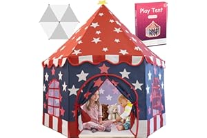 TTLOJ Large Girls Play Tent Princess, Boys Castle Kids Playhouse Indoor Outdoor Toddler Teepee | American Style Design, Age 3-8| Detailed Instructions| Colorful Package| Christmas Birthday Gift red