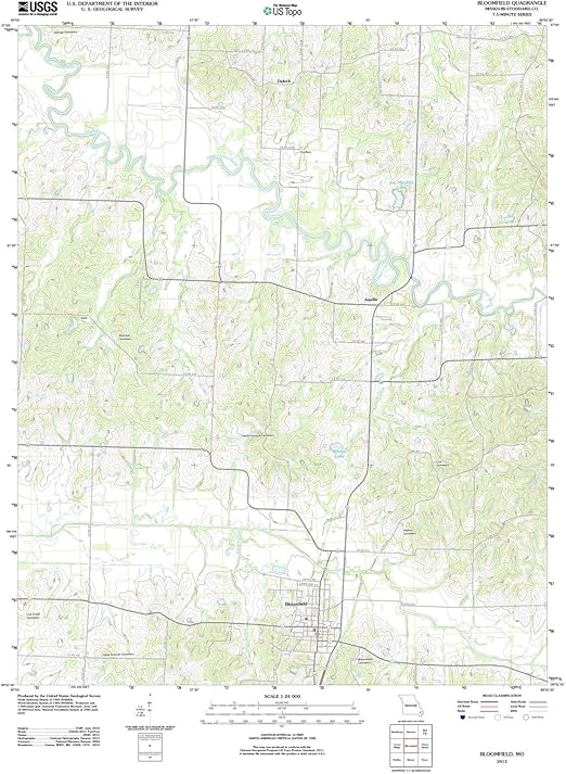2012 Bloomfield, MO Missouri USGS Historical