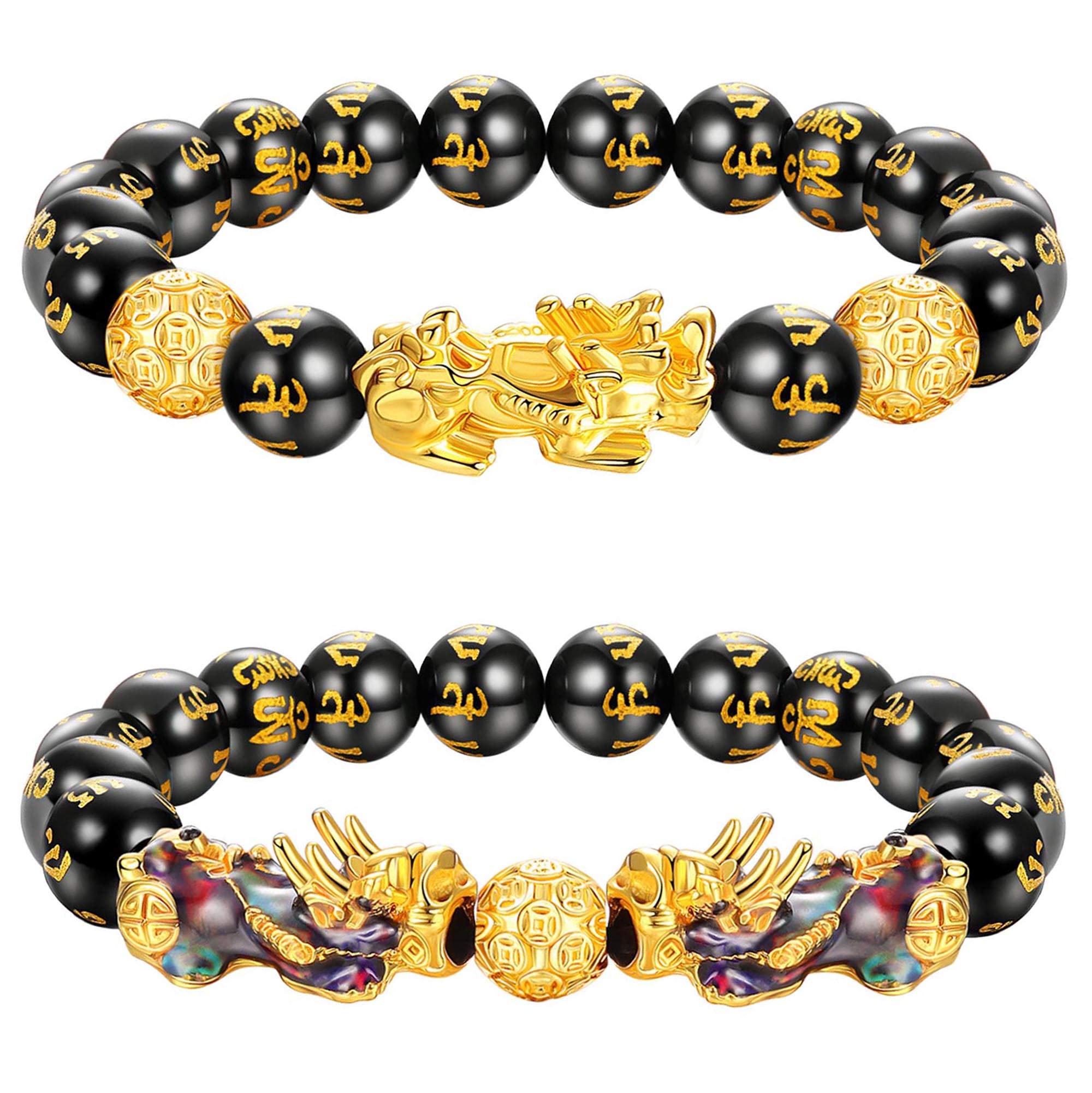Feng Shui Black Obsidian Wealth Bracelet For Men Women Good