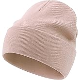 choshion 100% Cotton Beanie Lengthen Cuffed Beanies Knit Winter Hats for Men Women Soft Warm Ski Hat Unisex Knitted Skull Cap