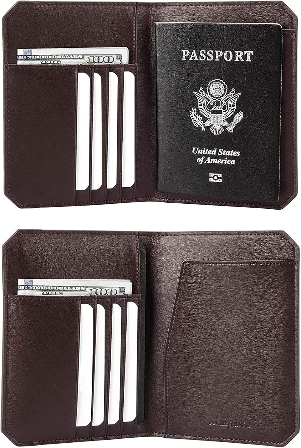  | Travel Passport Holder Rfid Blocking Leather Passport Wallet Slim Cover, Dark Brown | Passport Wallets