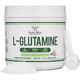 L-Glutamine Powder 5g, Unflavored, Gut + Muscle Recovery, 100 Servings | Gut + Muscle Recovery Supplement, Supports Intestinal Lining, Virtually Tasteless in Cold Water, Vegan, Keto, Scoop Included