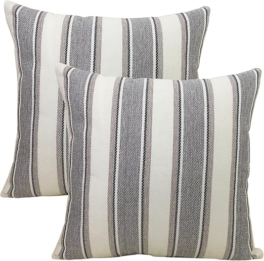 Amazon Com Bluettek Cool Stripe Pillow Cases Cotton Linen Square