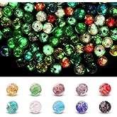 120pcs Luminous Glass Beads Bulk 8mm Glow in The Dark Beads Luminous Round Glass Bead with Holes Glow Loose Spacer Ball Bead for Jewelry Making DIY Bracelet Earring Necklace Making(10 Colors)