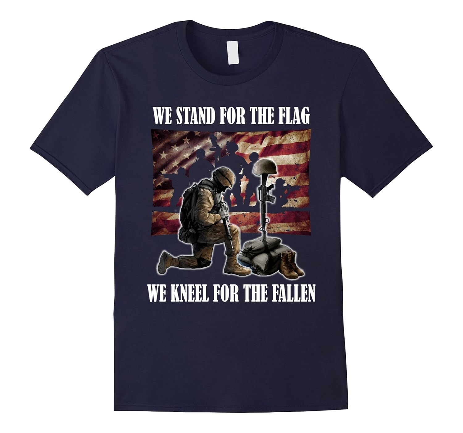 We stand for the flag We kneel for the fallen T-shirt-ANZ