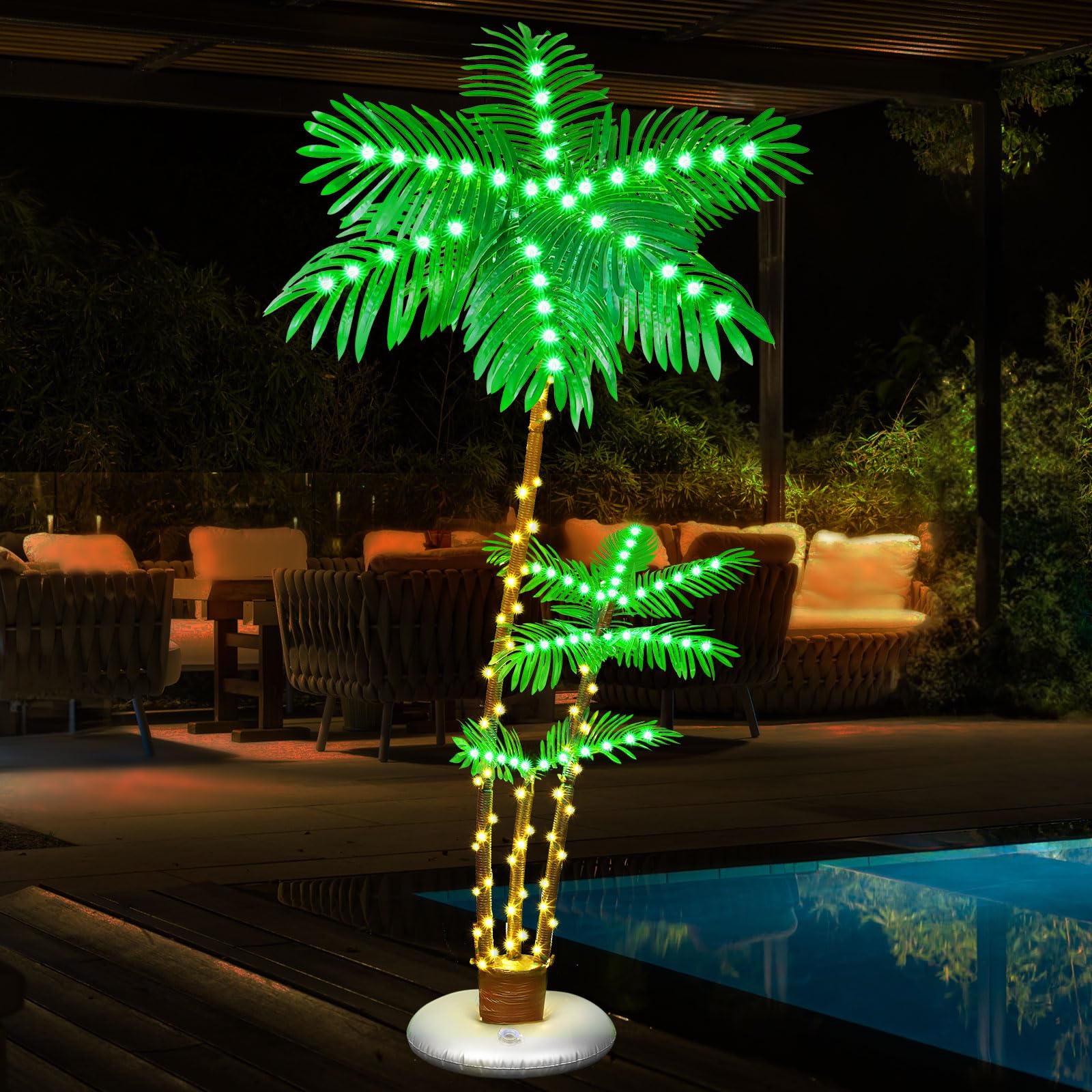 Photo 1 of ***USED ***FINAL SALE/NO RETURN***
PINPON 6FT LED Illuminated Palm Tree– Outdoor/Indoor Waterproof Fake Palm Tree Decor for Christmas, Tiki Parties, Poolside, Patio, and Tropical Themes