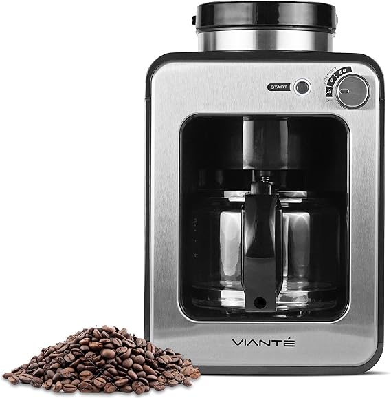 Viante Mini Grind and Brew Coffee Maker with built in