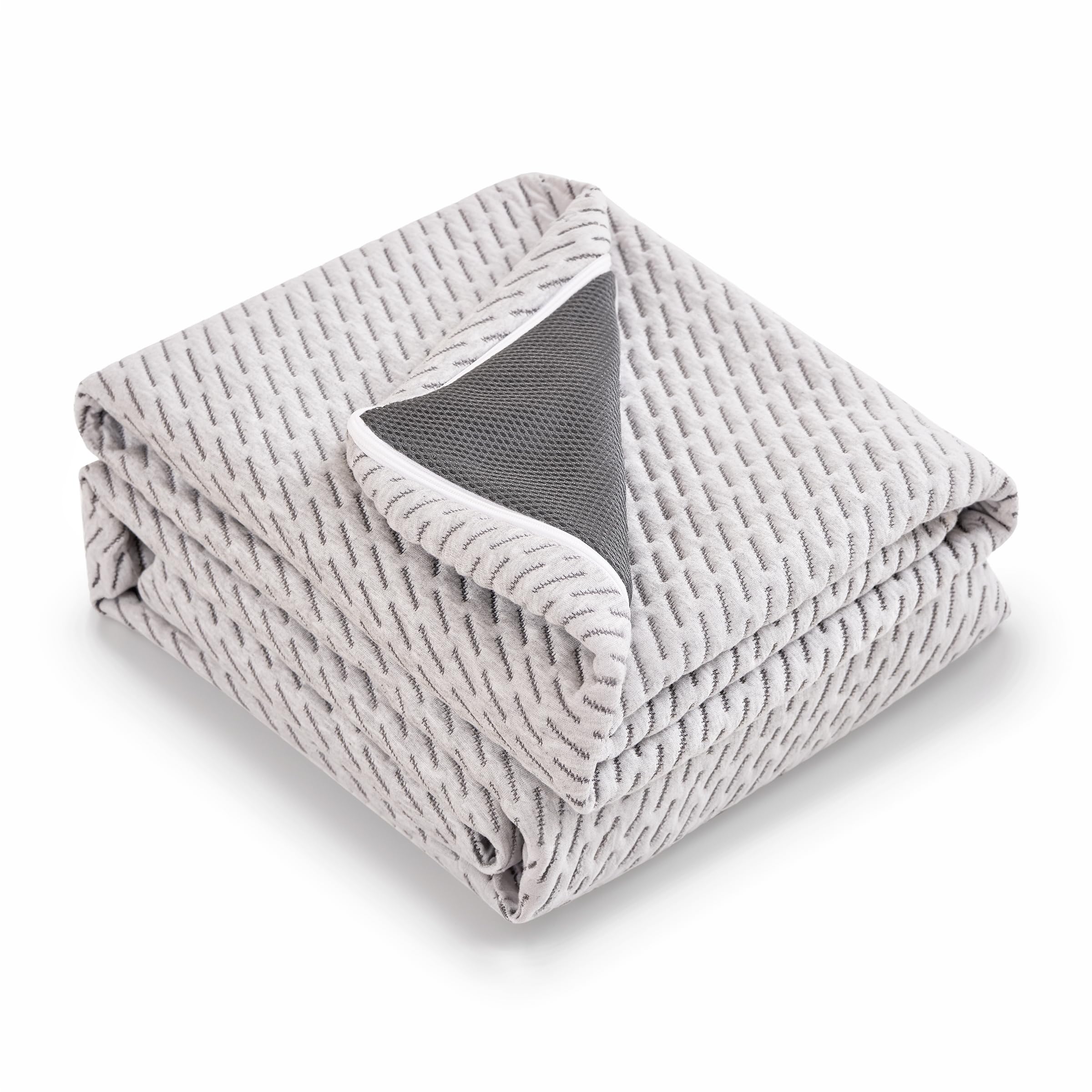 Photo 1 of Subrtex Cover for Mattress Topper King Size 4 Inch (Only Cover) Mattress Topper Protector Bedding Removable Encasement with Zipper Closure