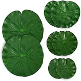 KALIONE 8Pcs Artificial Lily Pads for Pond EVA Lotus Leaves 10-20cm view 1