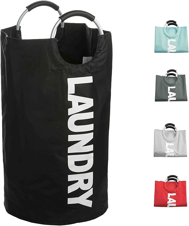 JEKSA Laundry Bag, Collapsible Laundry Hamper with Alloy