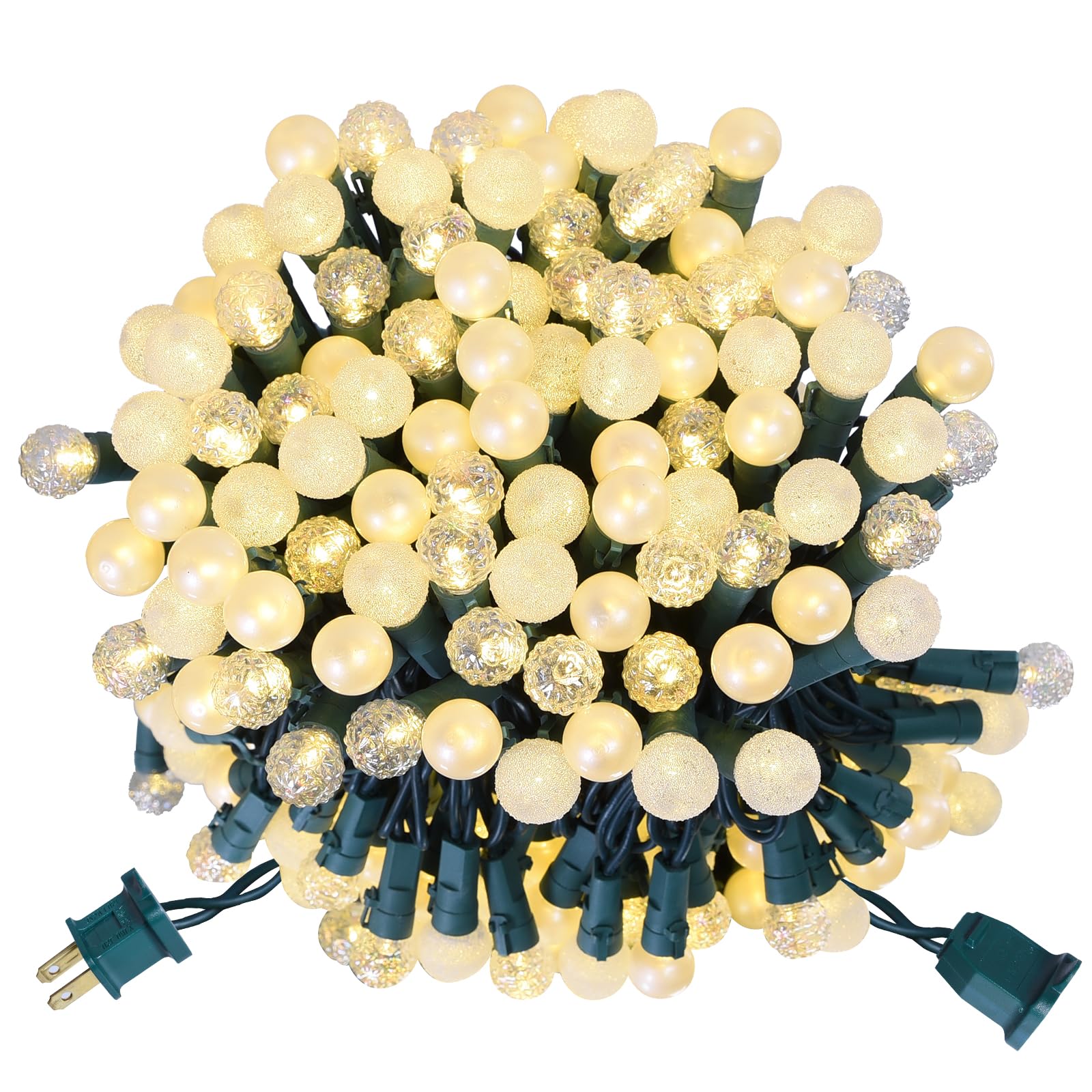 200 LED Christmas Tree Lights 67FT Globe String Lights with G15 Glass Bulbs UL Listed Twinkle Fairy Lights Plug in Christmas Lights for Bedroom Xmas Tree Patio Party Garden Wedding Soft Warm White Image