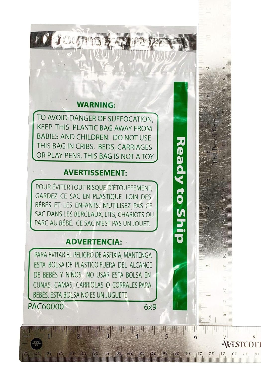 NuBox Clear"Read to Ship" Sealable 1.5 mil Poly Bags w/Self-Seal, Suffocation Warning, 100% FBA Packaging and Prep Compliance (6" x 9" (500 Bags)): Industrial & Scientific