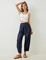 Xiaoxuemeng Womens Baggy Wide Leg Pants Casual